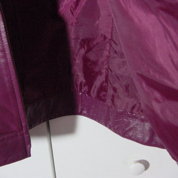 Vtg JL Studio For Jessica London Maroon Red Women's Cafe Racer Jacket Sz 18W - Picture 5 of 10